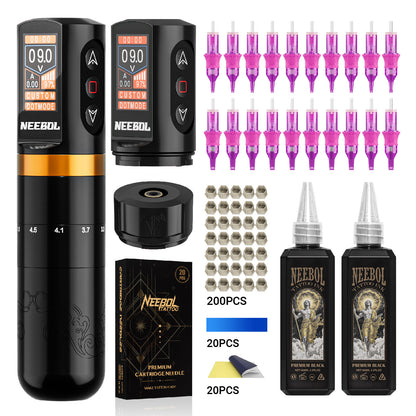 Tattoo Kit - Neebol R2 PRO Wireless Professional Tattoo Gun Kit