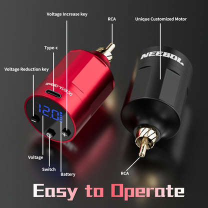 Tattoo Kit - HJ Tattoo Machine & WX6 Power Supply - Neebol