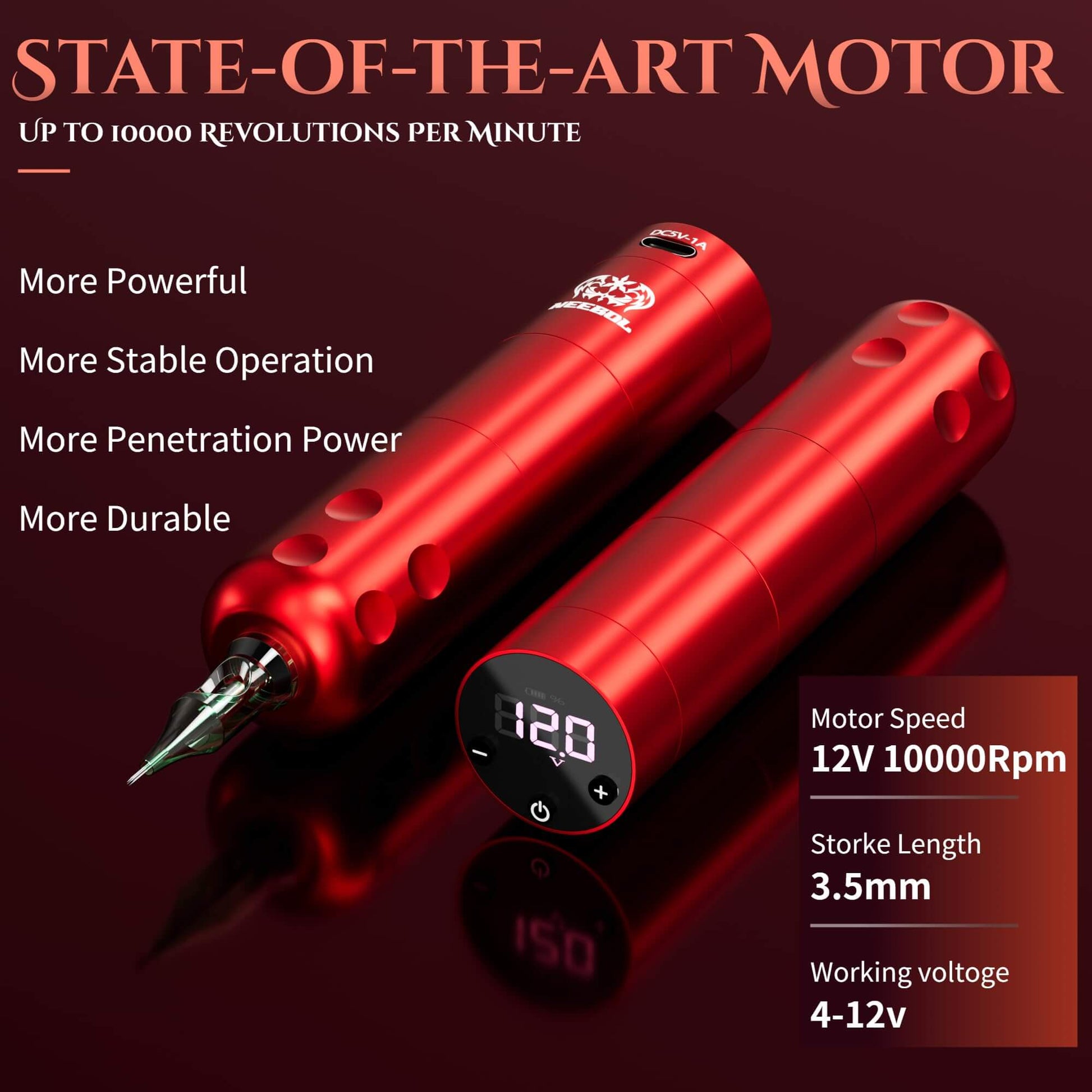 Neebol F3 Wireless Tattoo Pen Machine - 3.5MM Stroke