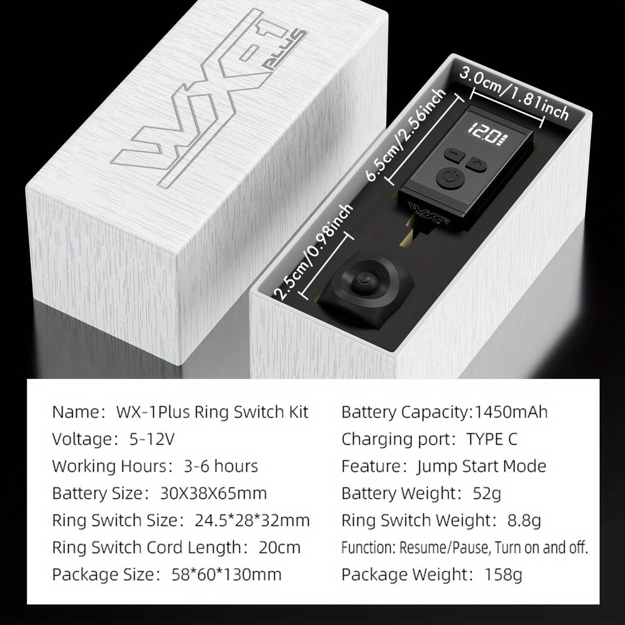 WX1P Wireless Tattoo Battery Power Supply, RCA - Neebol