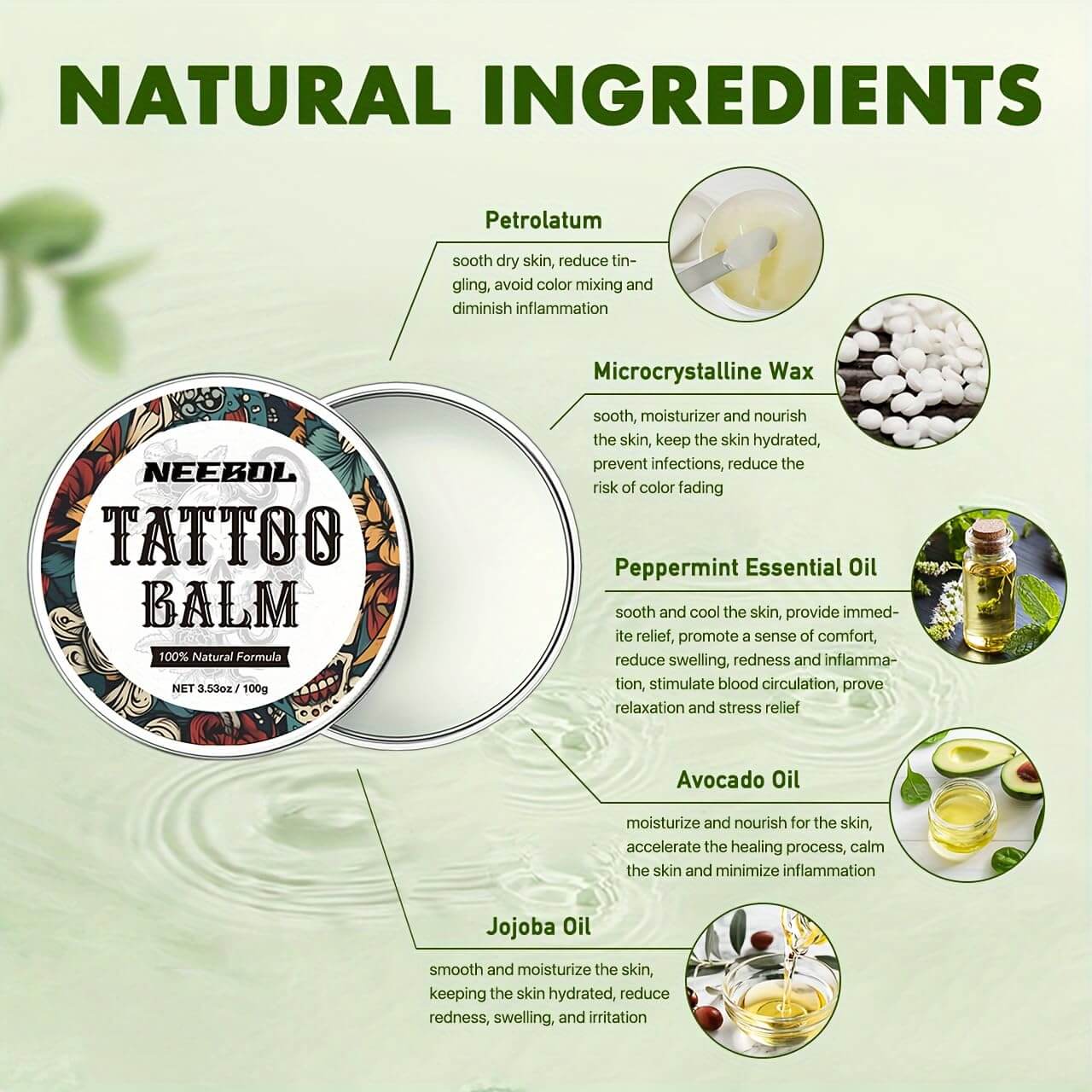 Neebol Tattoo Balm & Aftercare Cream, All-Natural