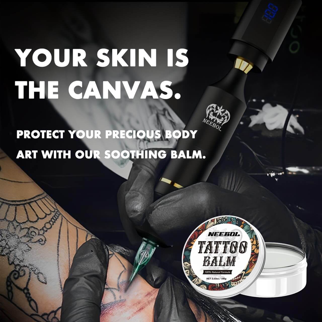 Neebol Tattoo Balm & Aftercare Cream, All-Natural