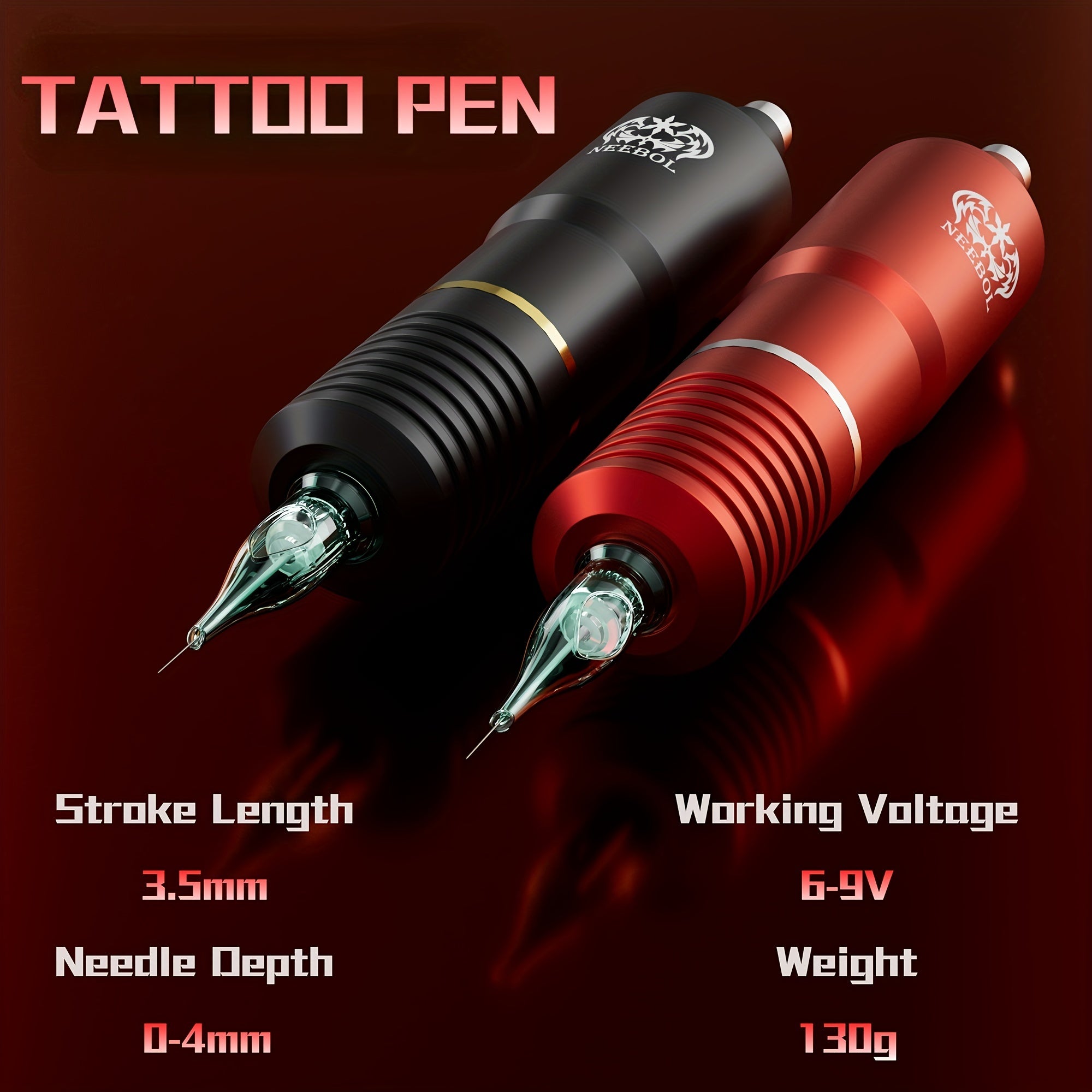 Tattoo Kit - Neebol Rotary Tattoo Pen Starter Kit with Pedal VEX & YX01