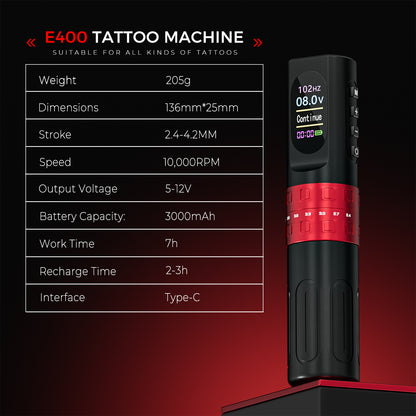 Professional Tattoo Kit – Wireless Tattoo Machine | 2.4-4.2mm Stroke