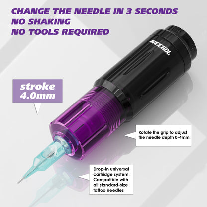 Tattoo Kit - Neebol Wireless Tattoo Gun Kit for Beginner A10 & 67M