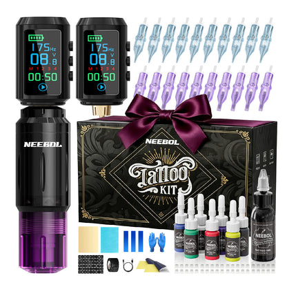 Tattoo Kit - Neebol Wireless Tattoo Gun Kit for Beginner A10 & 67M