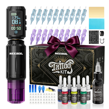 Tattoo Kit - Neebol Wireless Tattoo Gun Kit for Beginner A10 & 67M