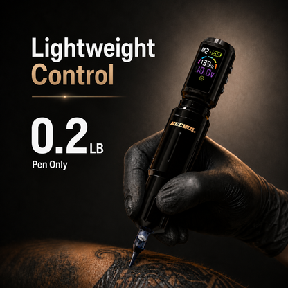 Tattoo Kit - Neebol Wireless Tattoo Gun Kit for Beginner A10 & 68M, Dual Batteries