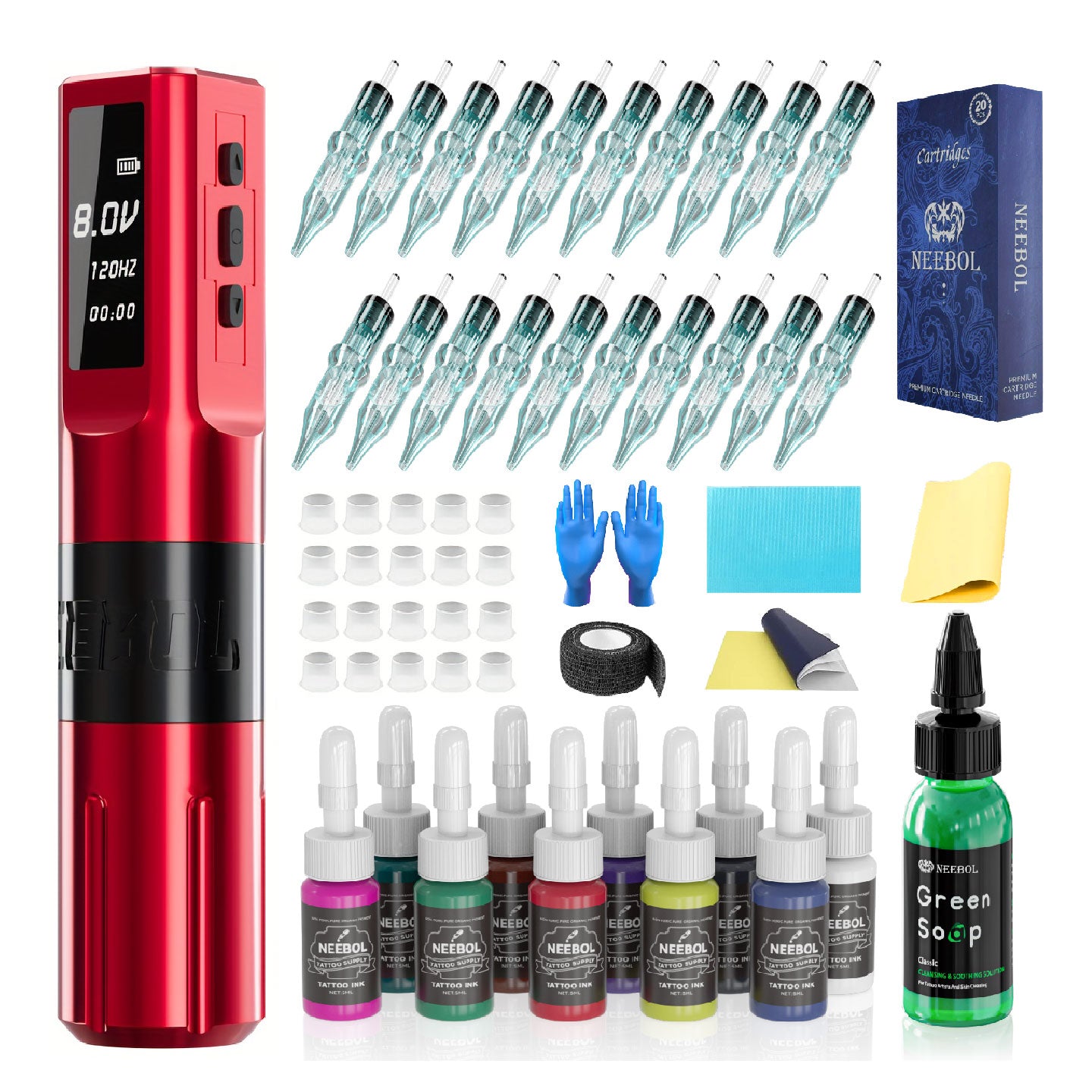 Tattoo Kit - Neebol F1 Rotary Tattoo Gun Starter Kit