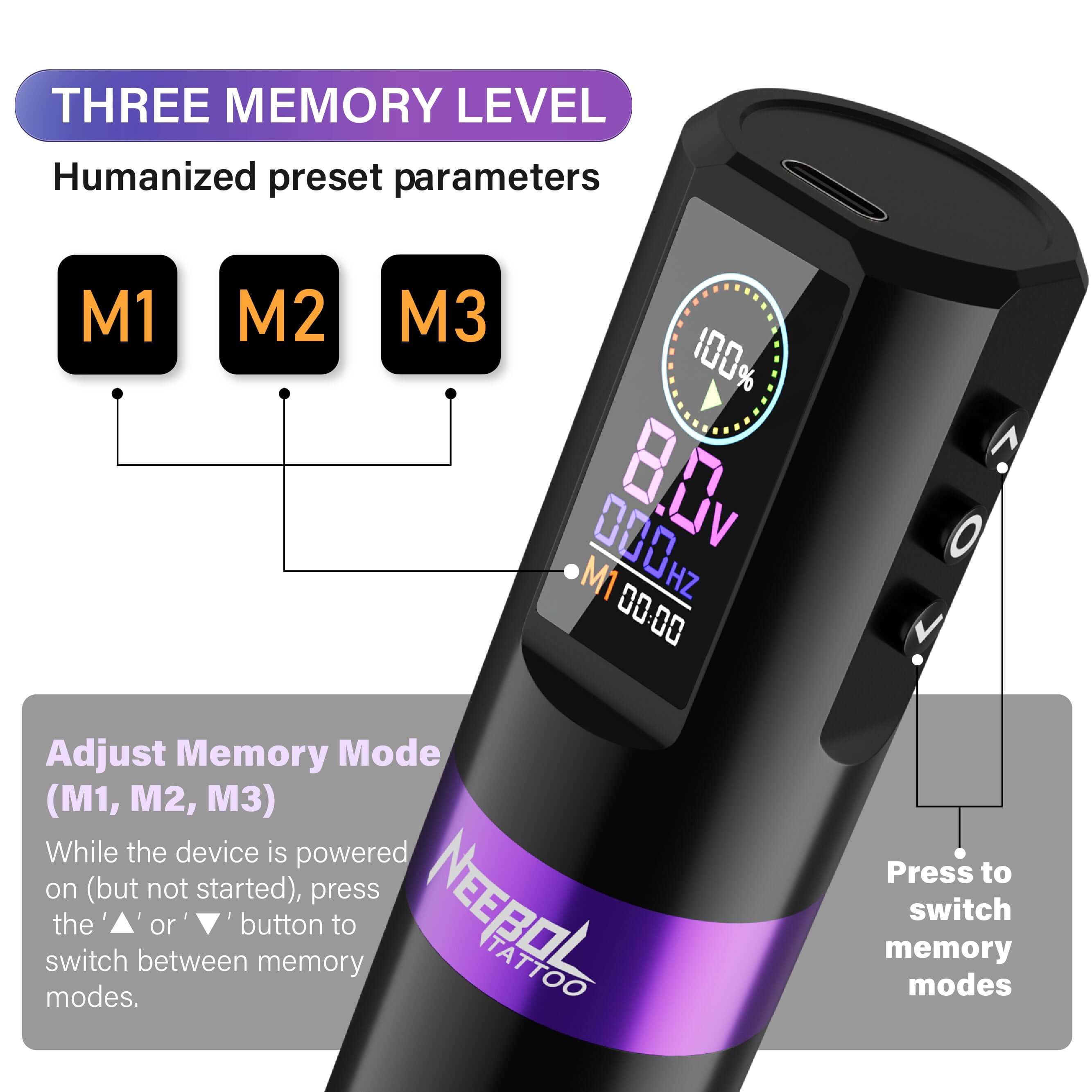 Tattoo Kit - Neebol F7 Wireless Tattoo Machine Starter Kit