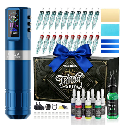 Tattoo Kit - Neebol F7 Wireless Tattoo Machine Starter Kit