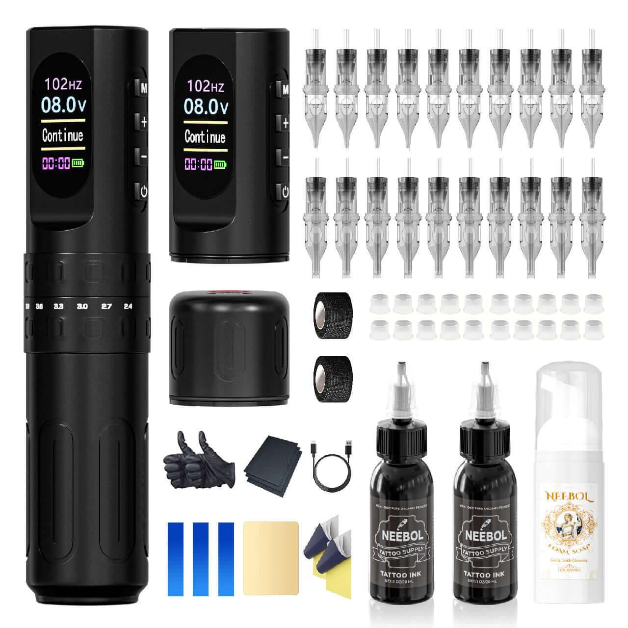 Professional Tattoo Kit – Wireless Tattoo Machine | 2.4-4.2mm