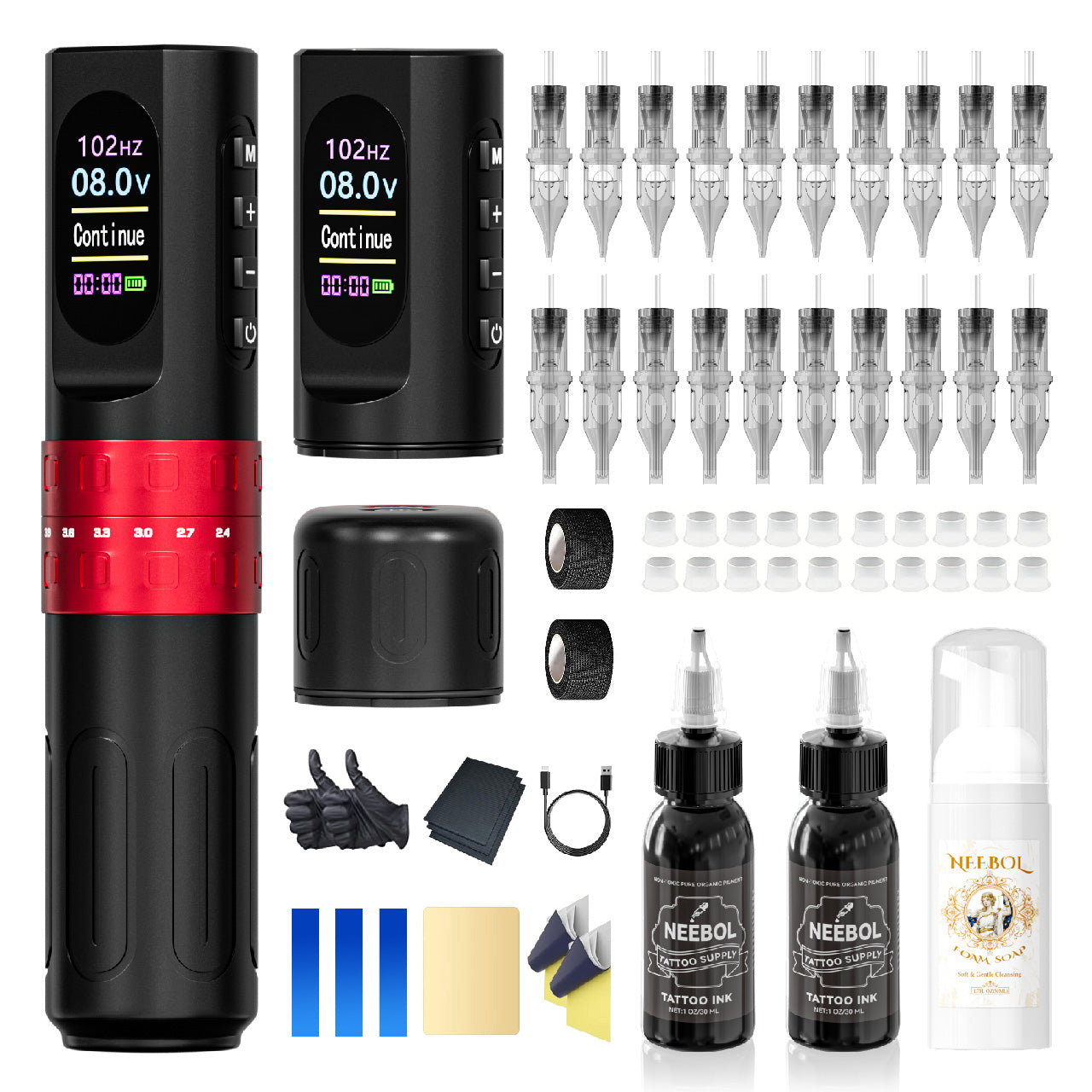 Professional Tattoo Kit – Wireless Tattoo Machine | 2.4-4.2mm Stroke