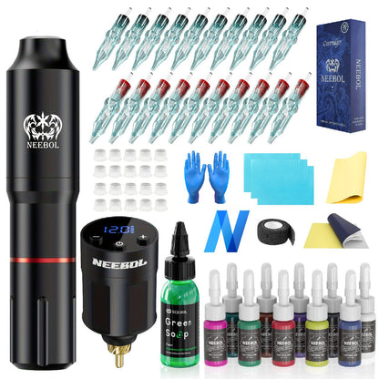 Tattoo Kit - JT28 Tattoo Machine & WX6 Power Supply - Neebol