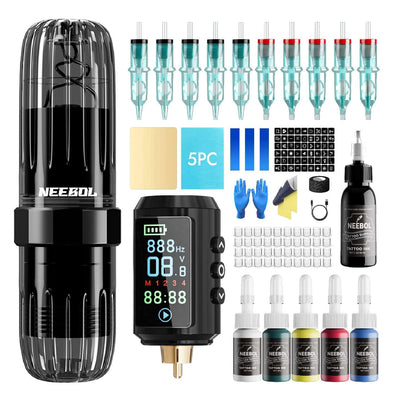 Tattoo Kit - Neebol Wireless Tattoo Machine Starter Kit MACA & 67M
