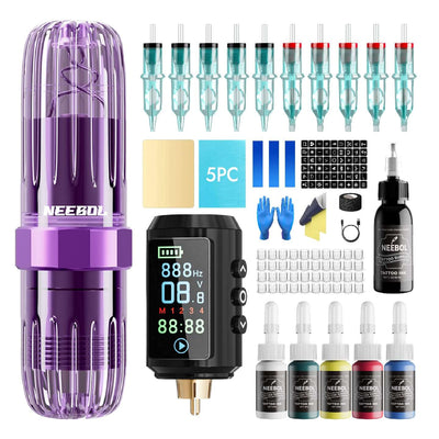 Tattoo Kit - Neebol Wireless Tattoo Machine Starter Kit MACA & 67M