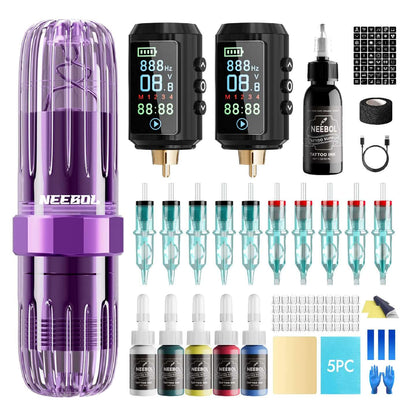 Tattoo Kit - Neebol Wireless Tattoo Machine Starter Kit MACA & 67M