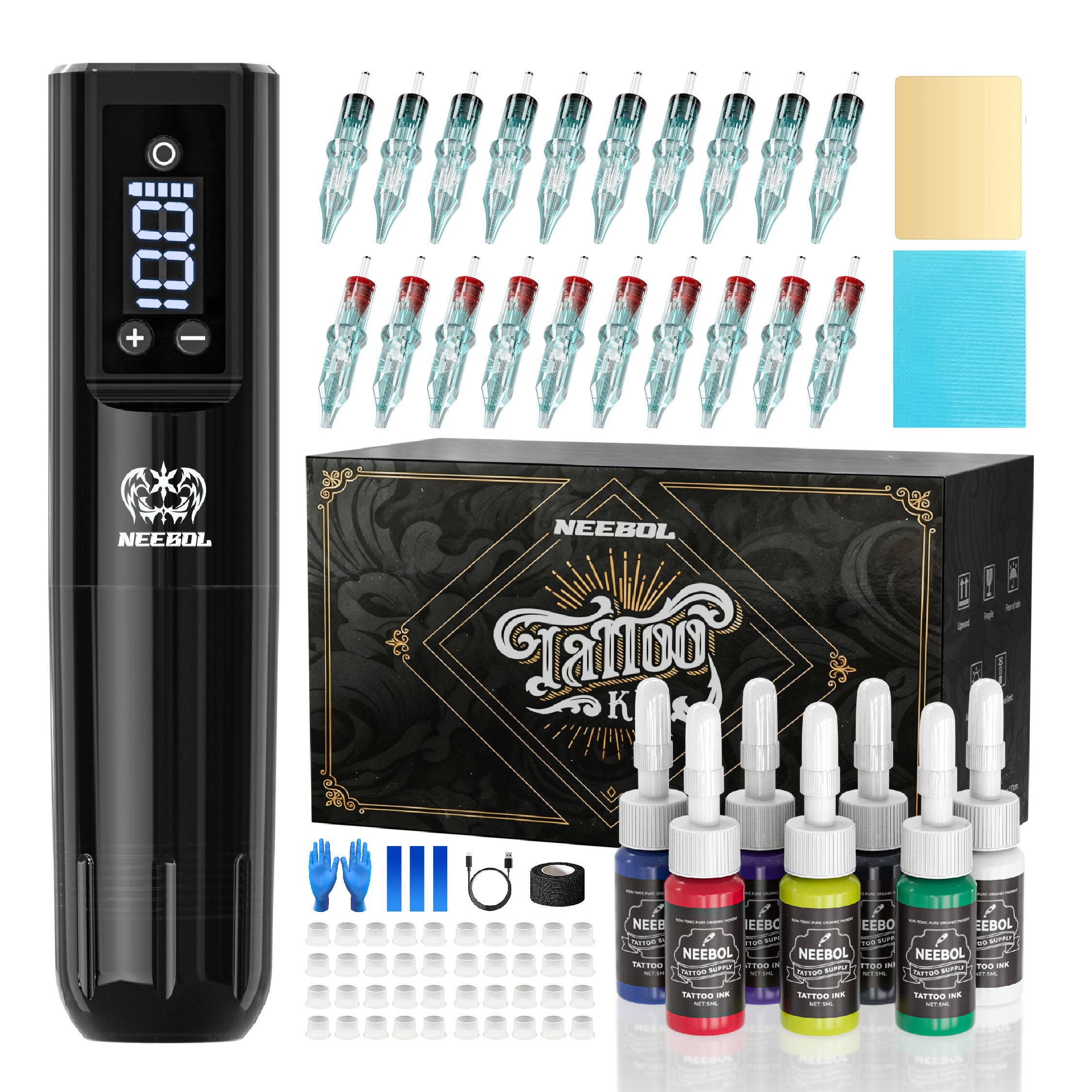 Beginner Tattoo Kit - Rotary Tattoo Machine PX02 | Neebol