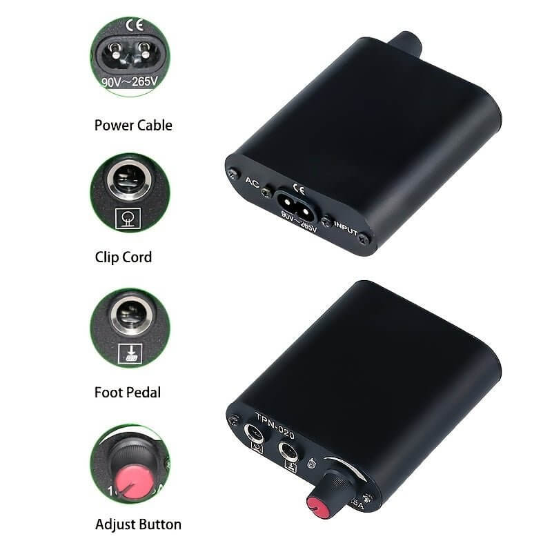 Tattoo Kit - Neebol Rotary Tattoo Gun Starter Kit with Pedal MACA & YX01