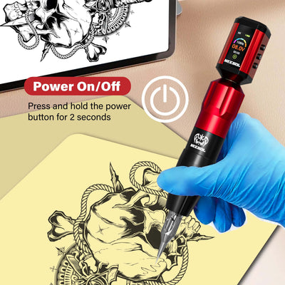 Tattoo Kit - Neebol Wireless Tattoo Gun Starter Kit, Dual Batteries NEX & QM66