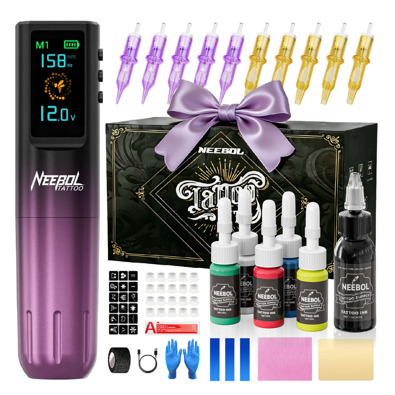 Beginner Tattoo Kit - Wireless Tattoo Machine QT81 | Neebol