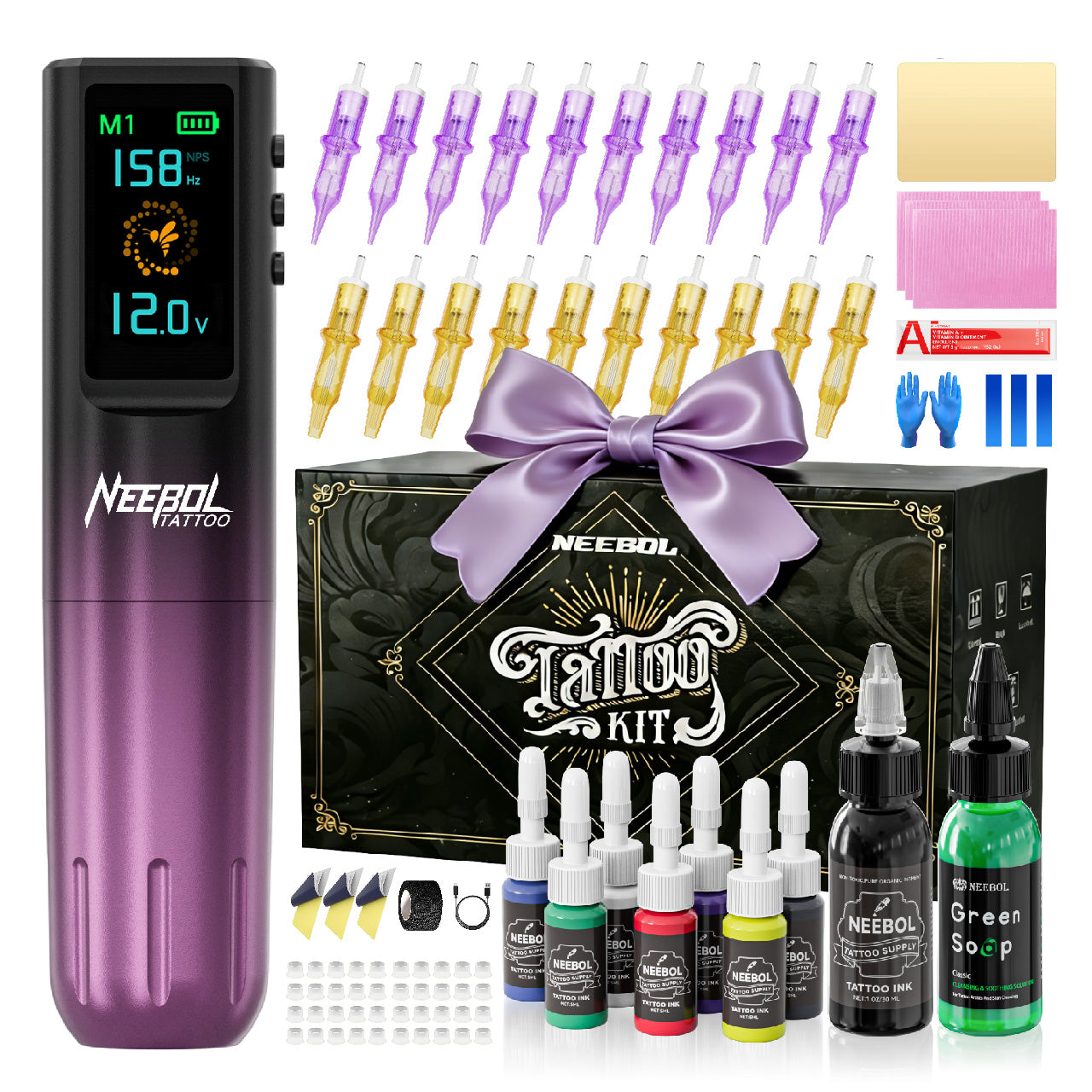 Tattoo Kit - Neebol QT81 Rotary Starter Tattoo Gun Kit