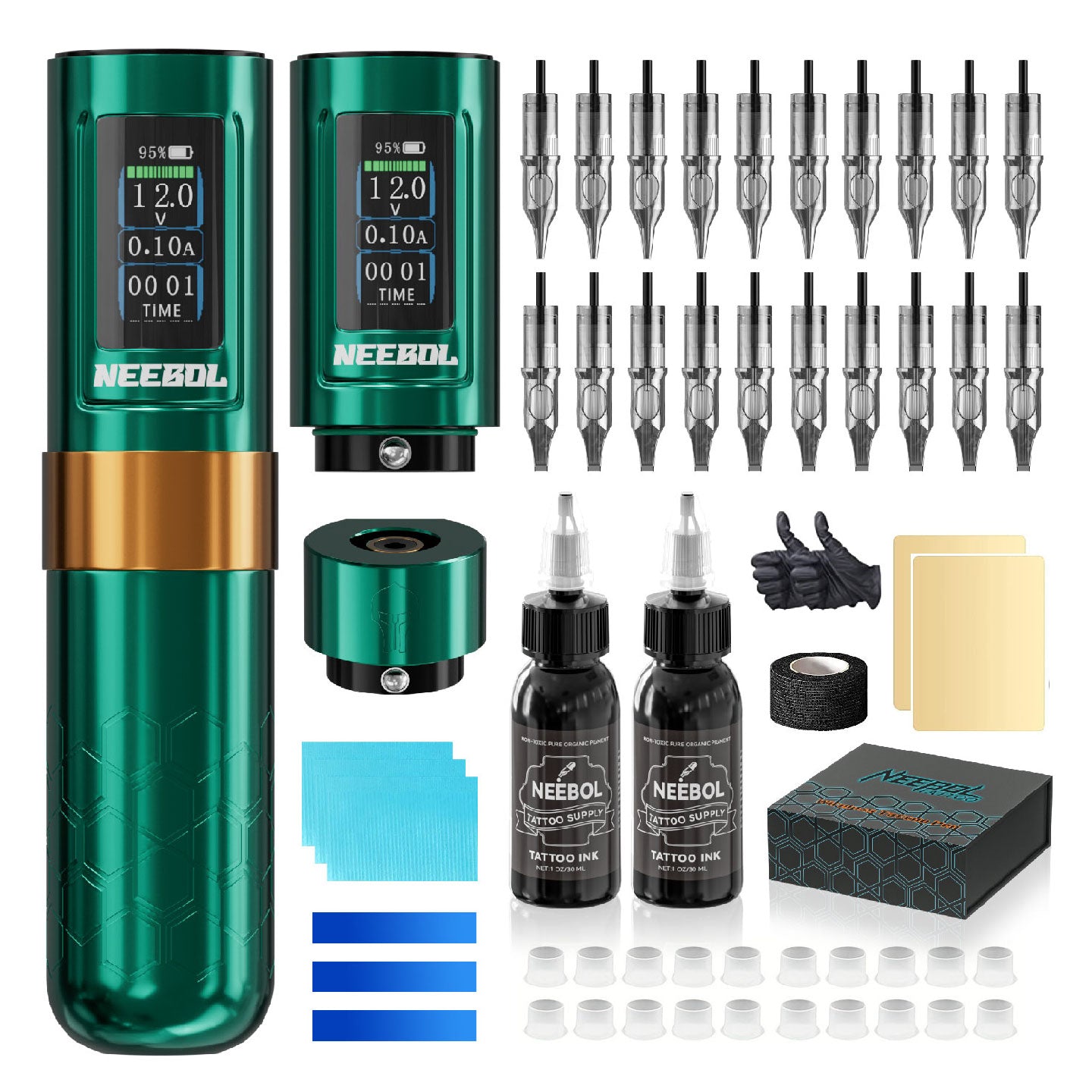 Tattoo Kit - Neebol R1 PRO Wireless Professional Tattoo Gun Kit