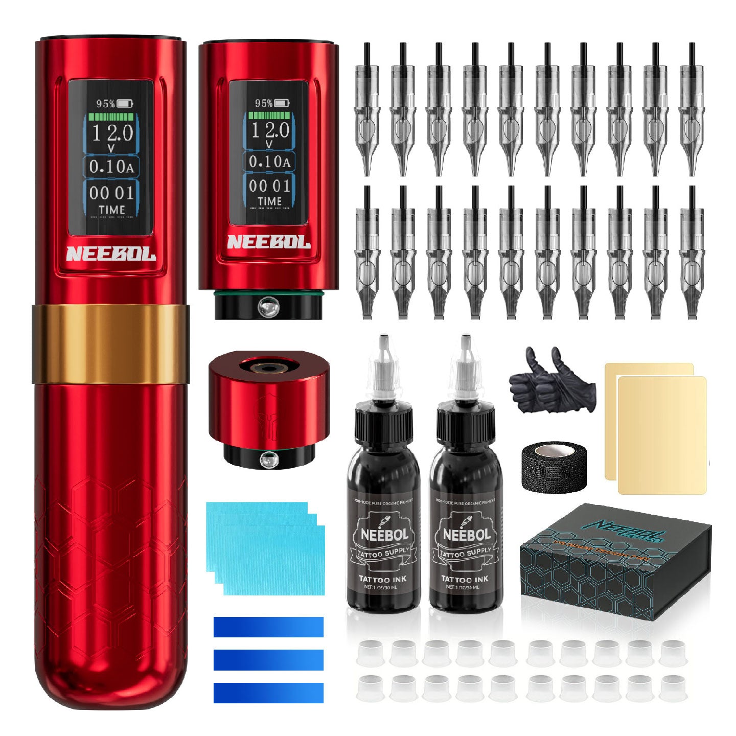Tattoo Kit - Neebol R1 PRO Wireless Professional Tattoo Gun Kit