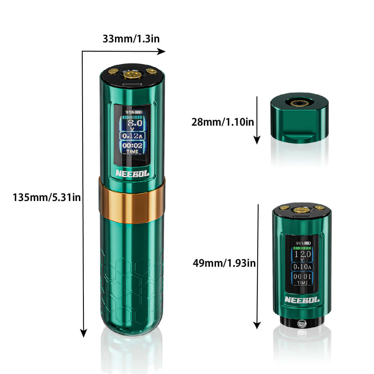 Neebol Tattoo Machine R1 PRO, 4MM Stroke, Dual Batteries