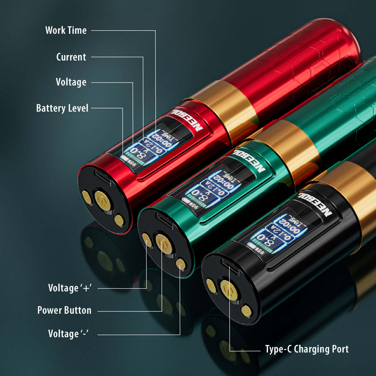 Neebol Tattoo Machine R1 PRO, 4MM Stroke, Dual Batteries