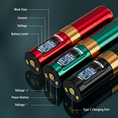Neebol Tattoo Machine R1 PRO, 4MM Stroke, Dual Batteries