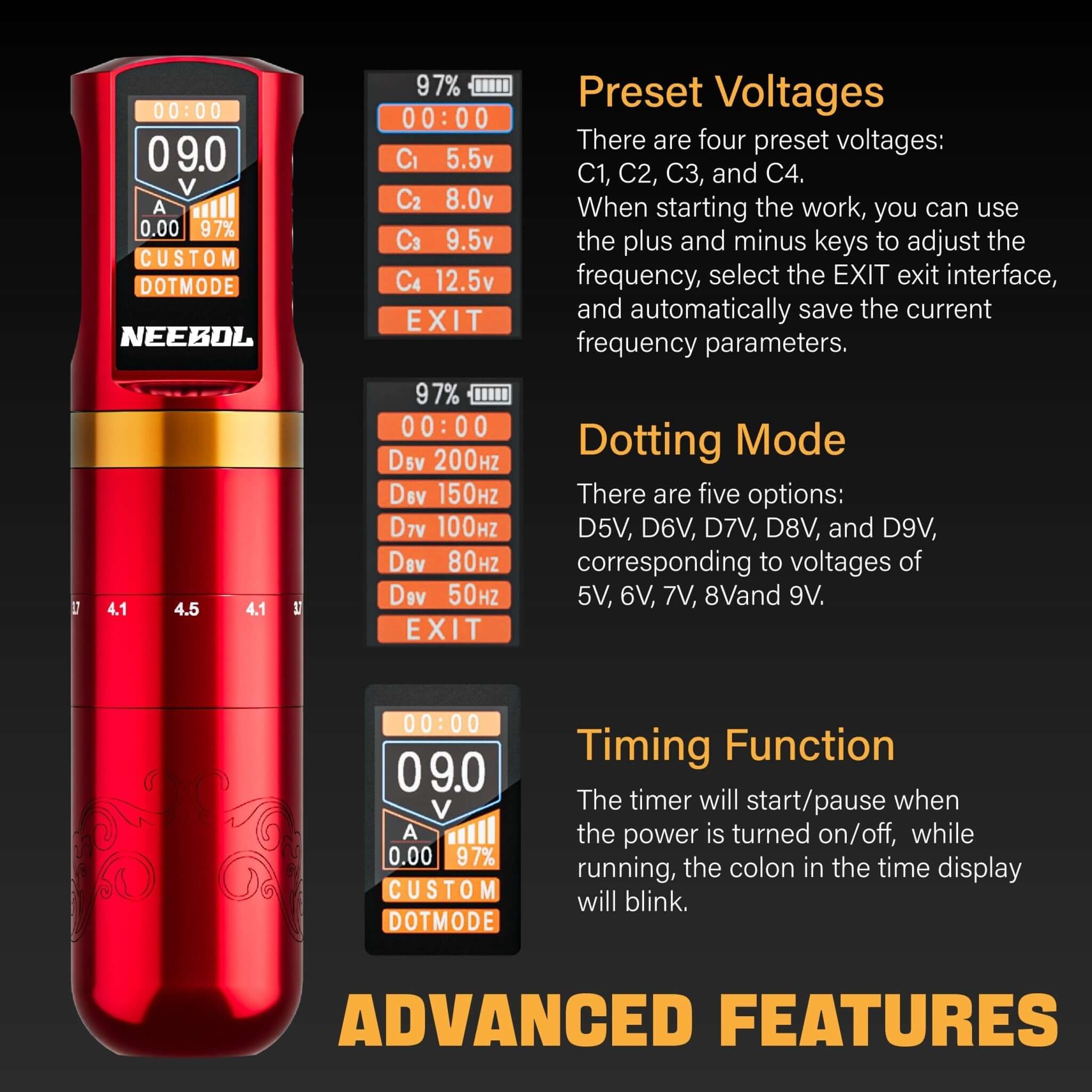 Tattoo Kit - Neebol R2 PRO Wireless Professional Tattoo Pen Kit