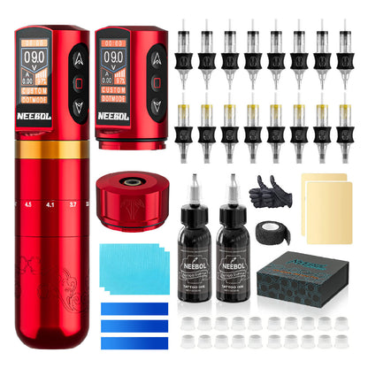 Tattoo Kit - Neebol R2 PRO Wireless Professional Tattoo Gun Kit