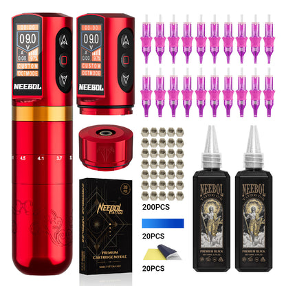 Tattoo Kit - Neebol R2 PRO Wireless Professional Tattoo Gun Kit