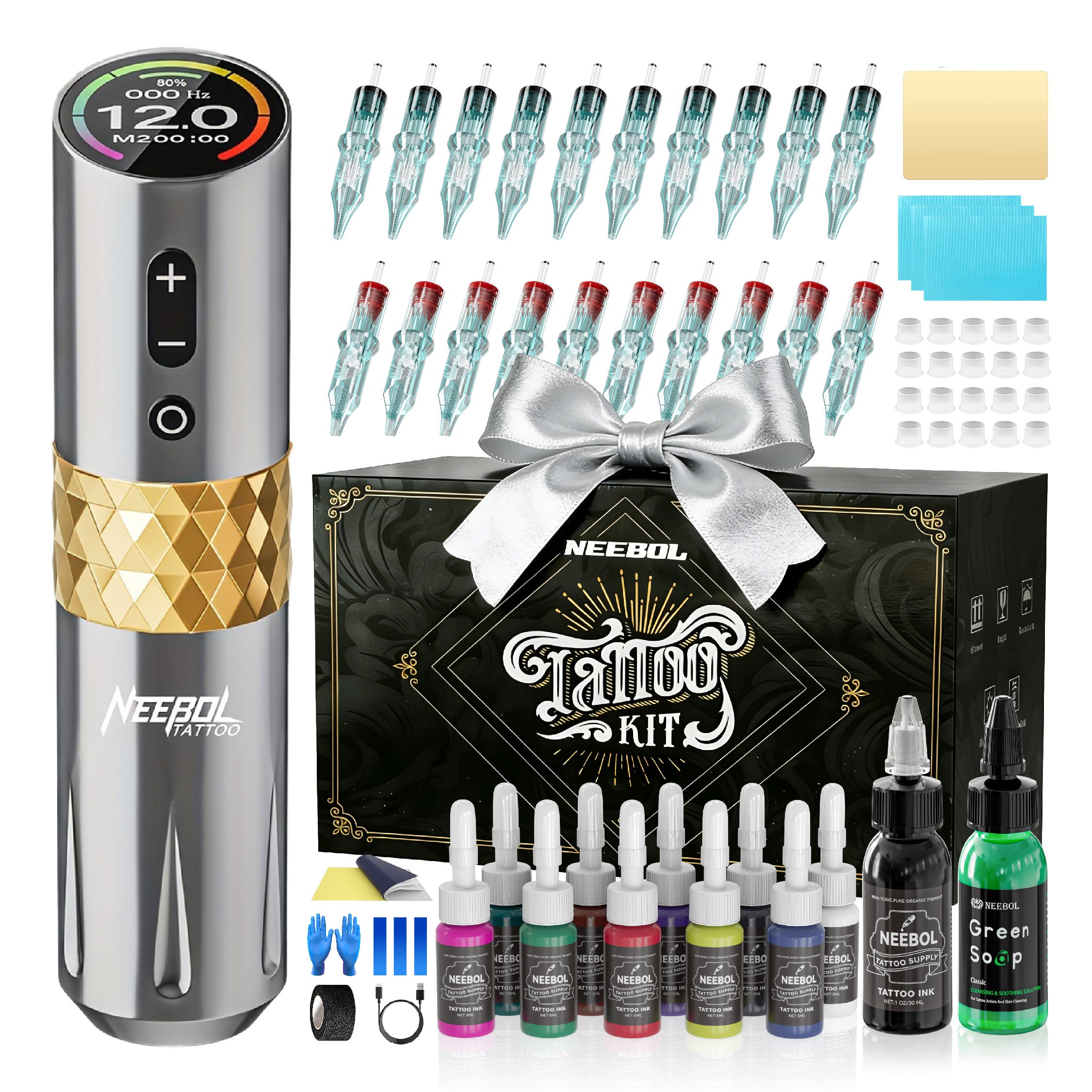 Tattoo Kit - Neebol S3 PRO Professional Rotary Tattoo Gun Kit