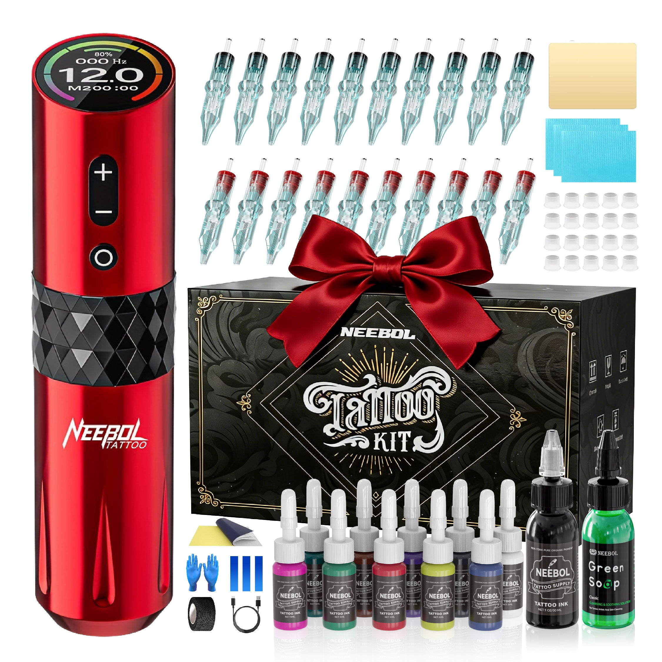 Tattoo Kit - Neebol S3 PRO Professional Rotary Tattoo Gun Kit