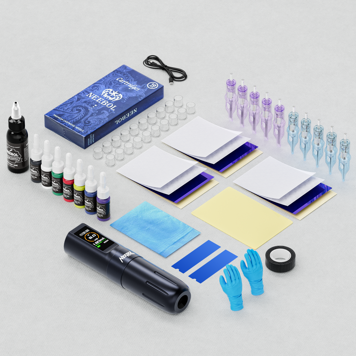 Tattoo Kit - Neebol Rotary Tattoo Gun Kit
