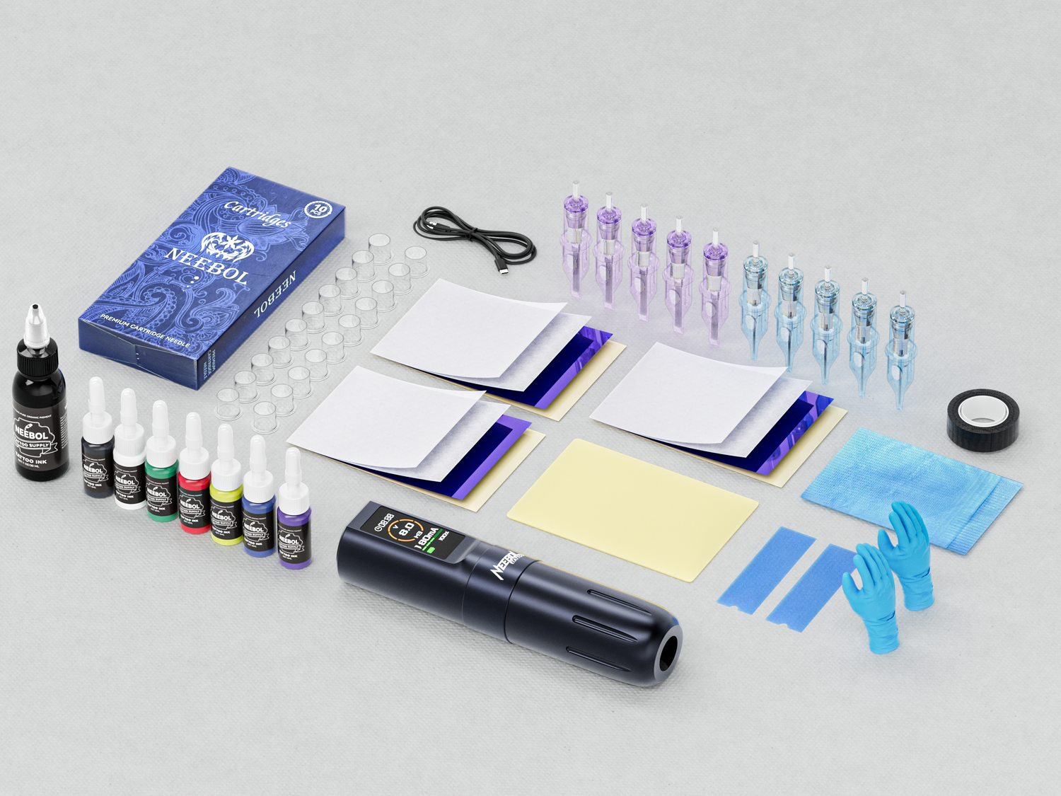 Tattoo Kit - Neebol Rotary Tattoo Gun Kits