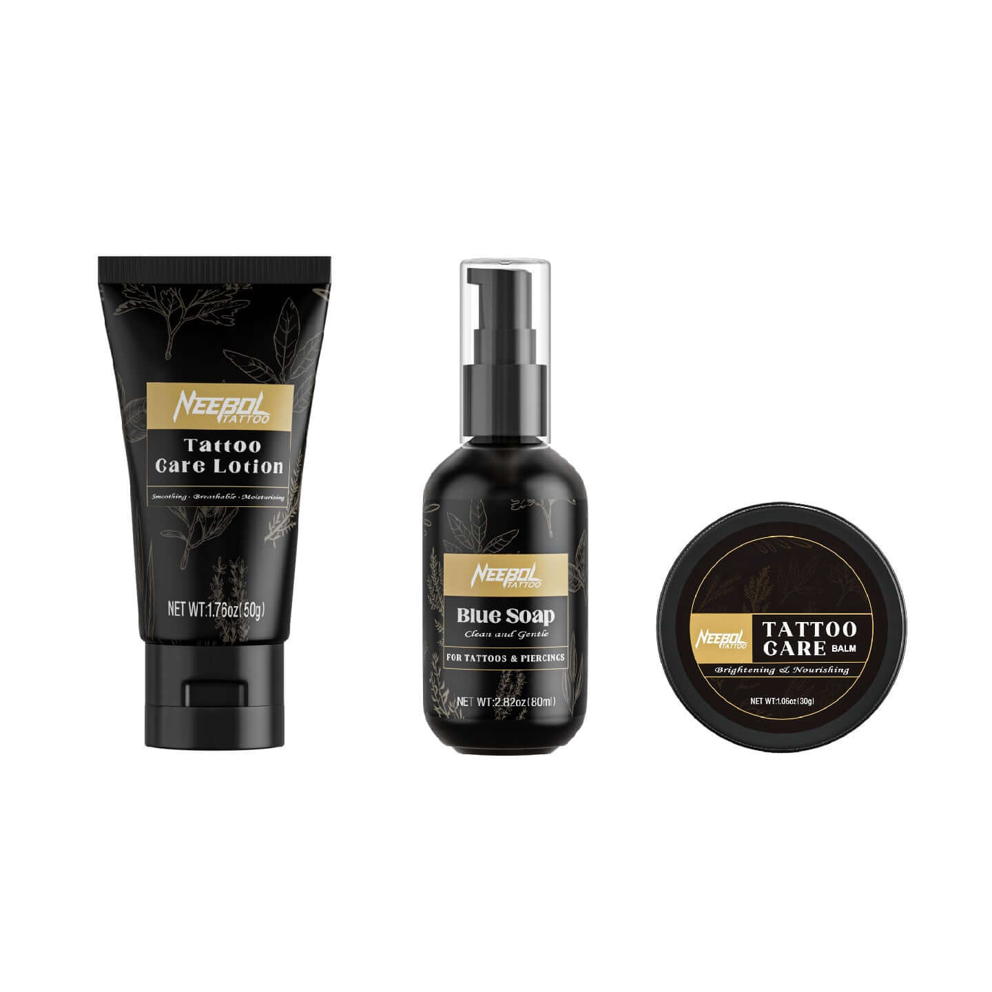 Neebol Tattoo AfterCare Kit - Blue Soap, Balm, Lotion