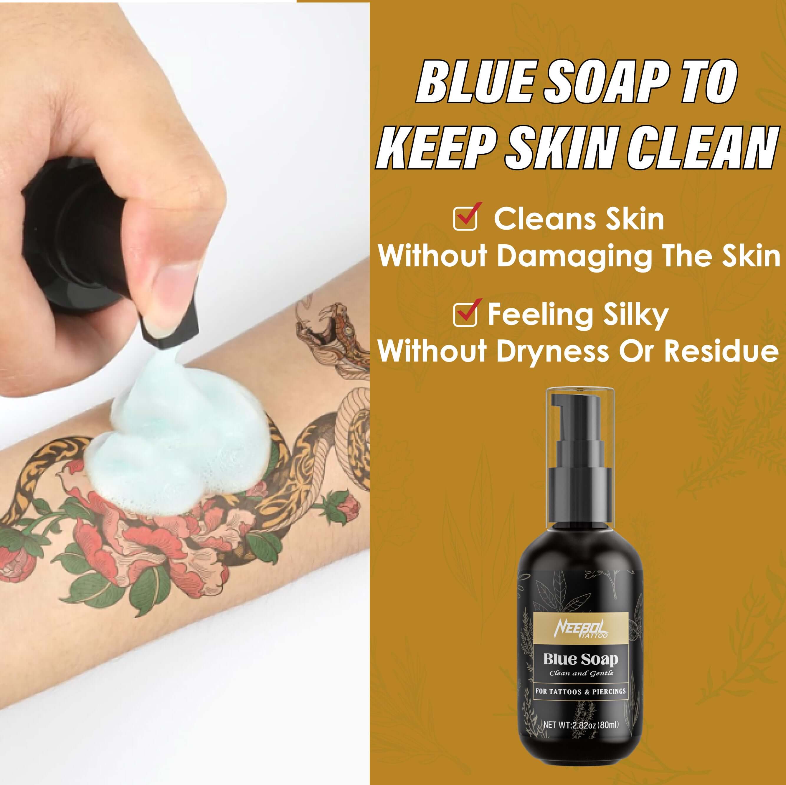 Neebol Tattoo AfterCare Kit - Blue Soap, Balm, Lotion