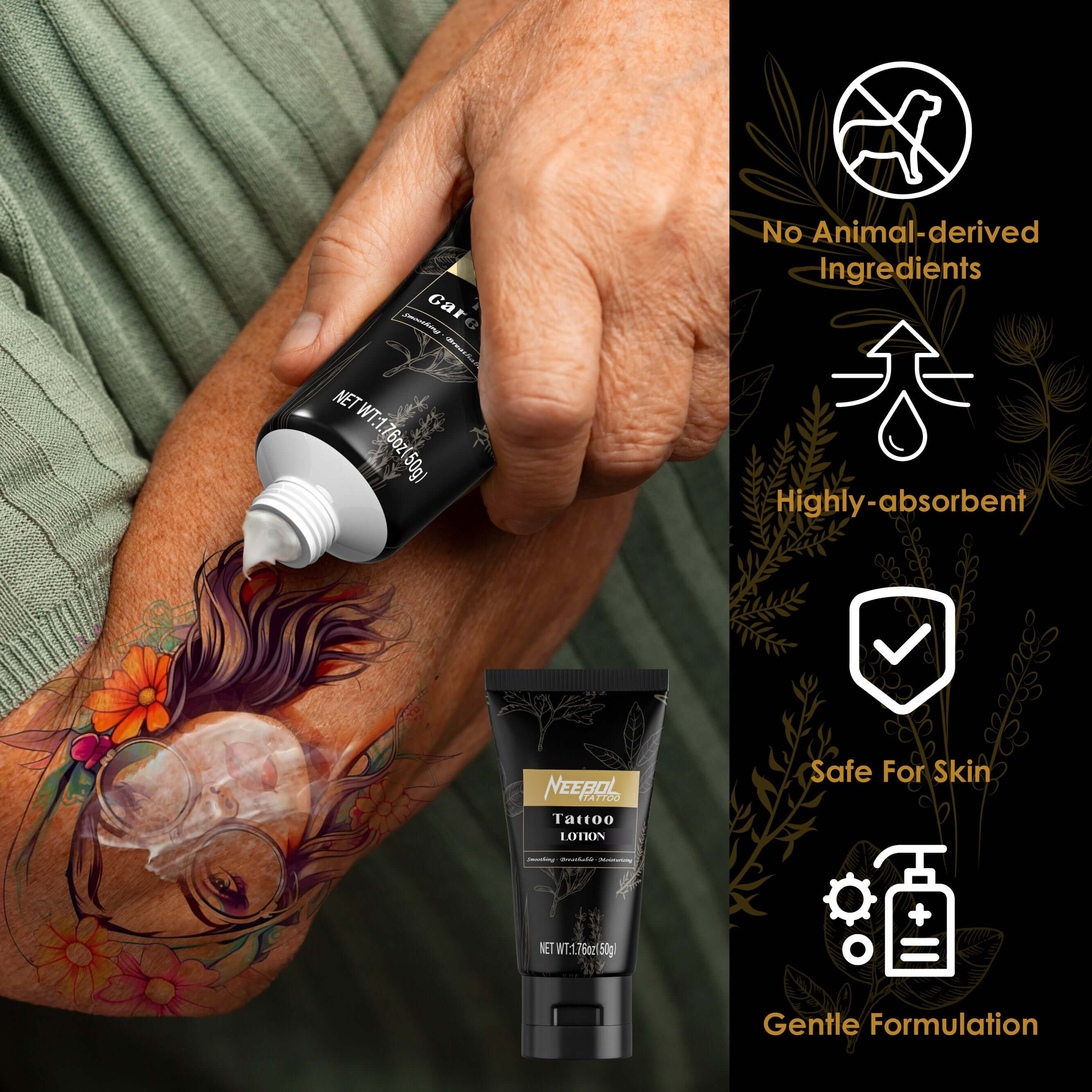 Neebol Tattoo AfterCare Kit - Blue Soap, Balm, Lotion