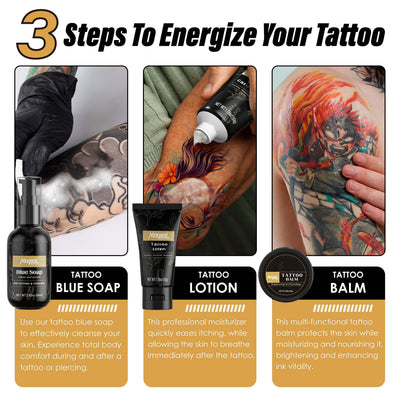 Neebol Tattoo AfterCare Kit - Blue Soap, Balm, Lotion