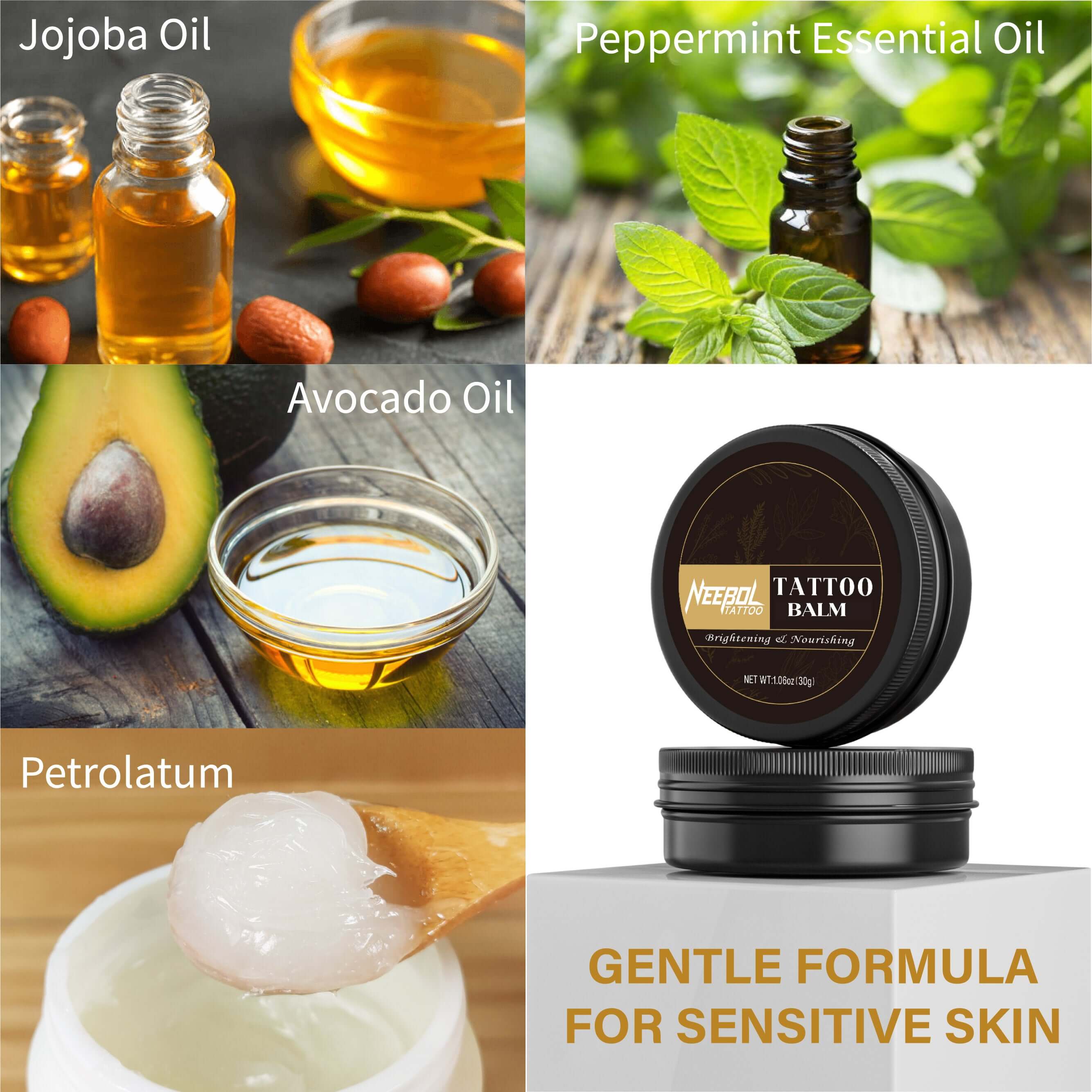 Neebol Tattoo AfterCare Kit - Blue Soap, Balm, Lotion