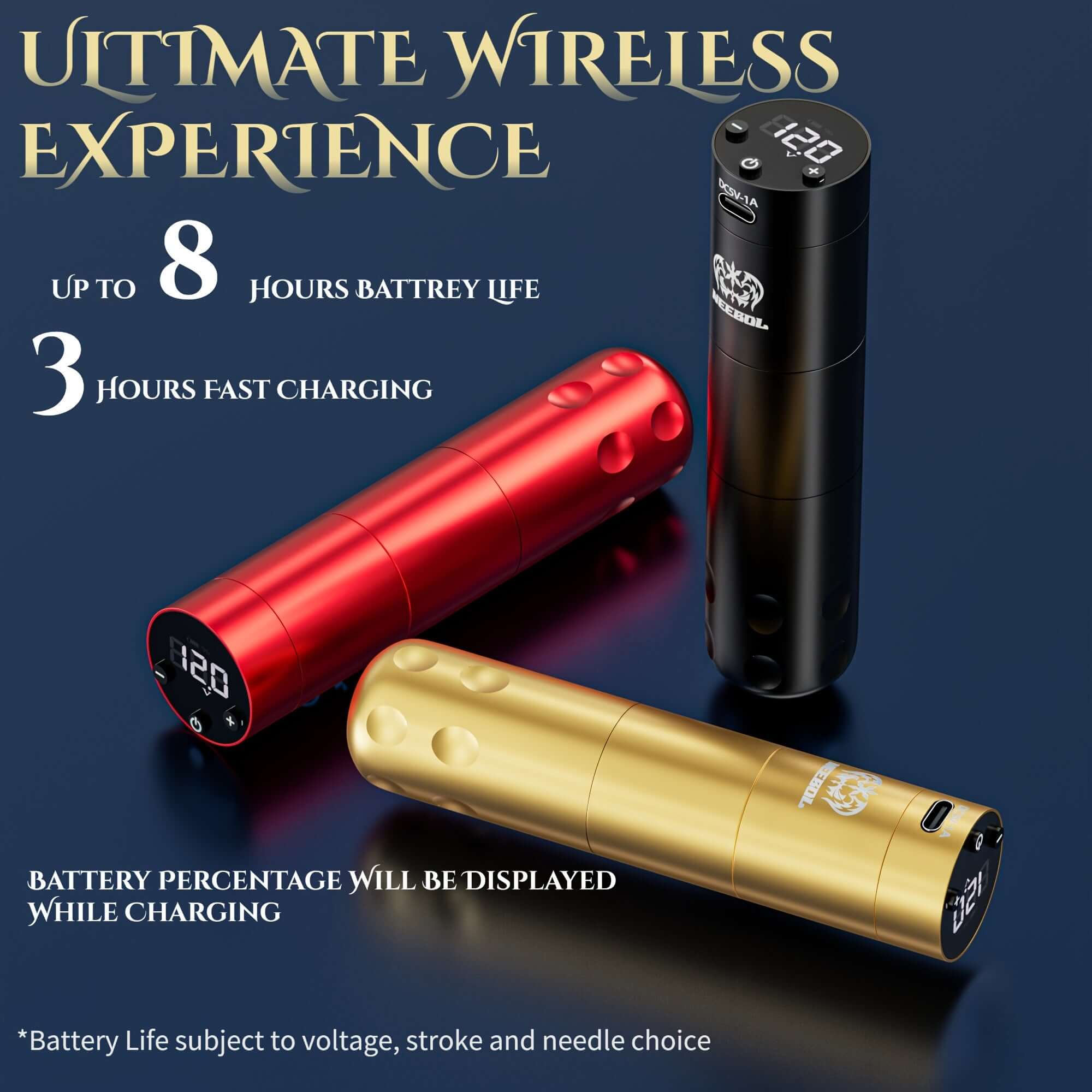Neebol Wireless Tattoo Pen Machine 3.5MM Storke | F3