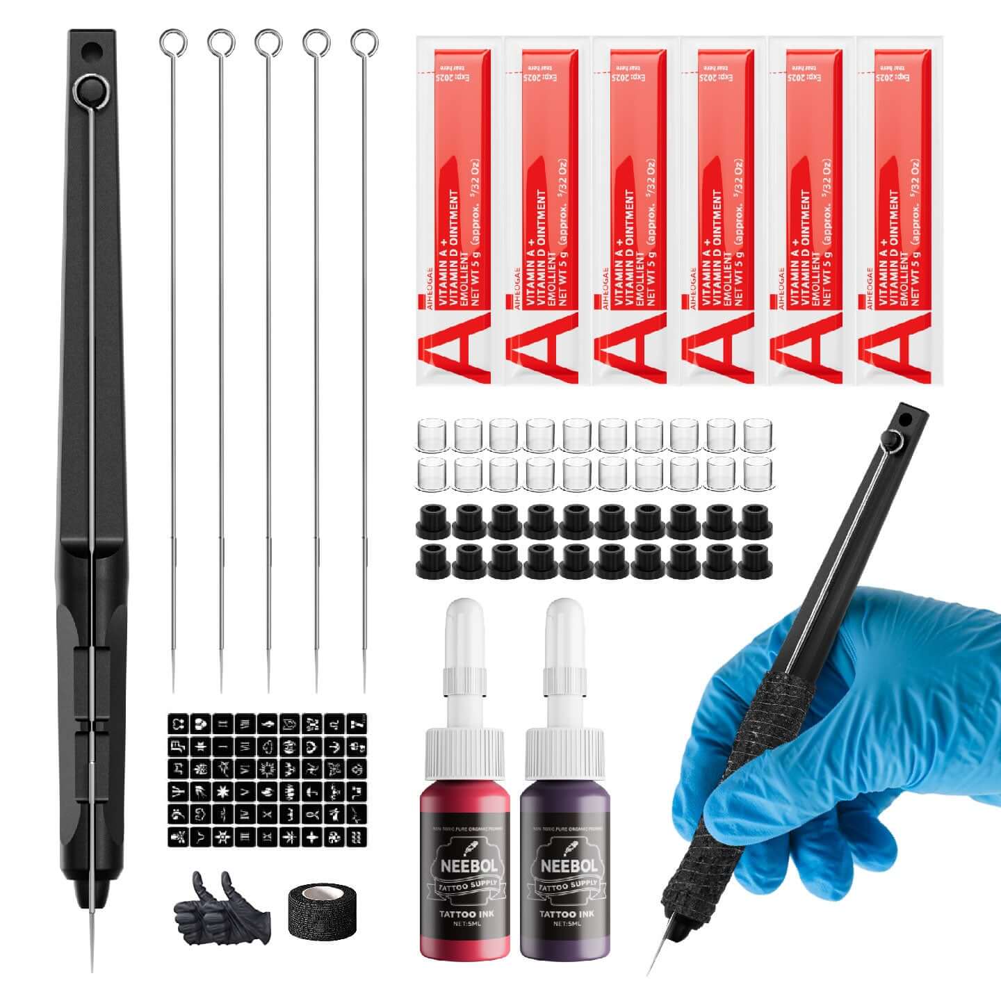 Hand Poke Tattoo Kit – Neebol Complete DIY Tattoo Set